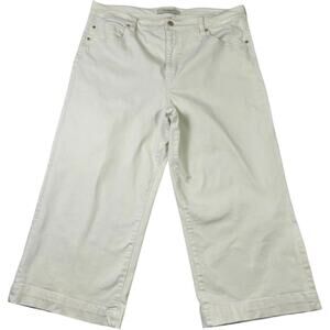 Liverpool Los Angeles White Cropped Jeans Size 16 High Rise Stretch Denim